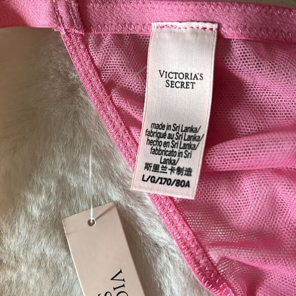 New! Victoria's Secret Very Sexy Sheer Boho Floral Embroidery Babydoll size L - Picture 10 of 13